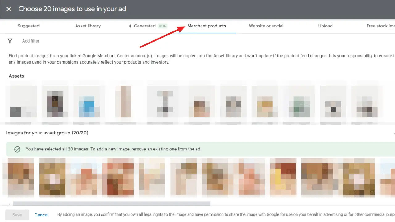 google-ads-merchant-products-tab
