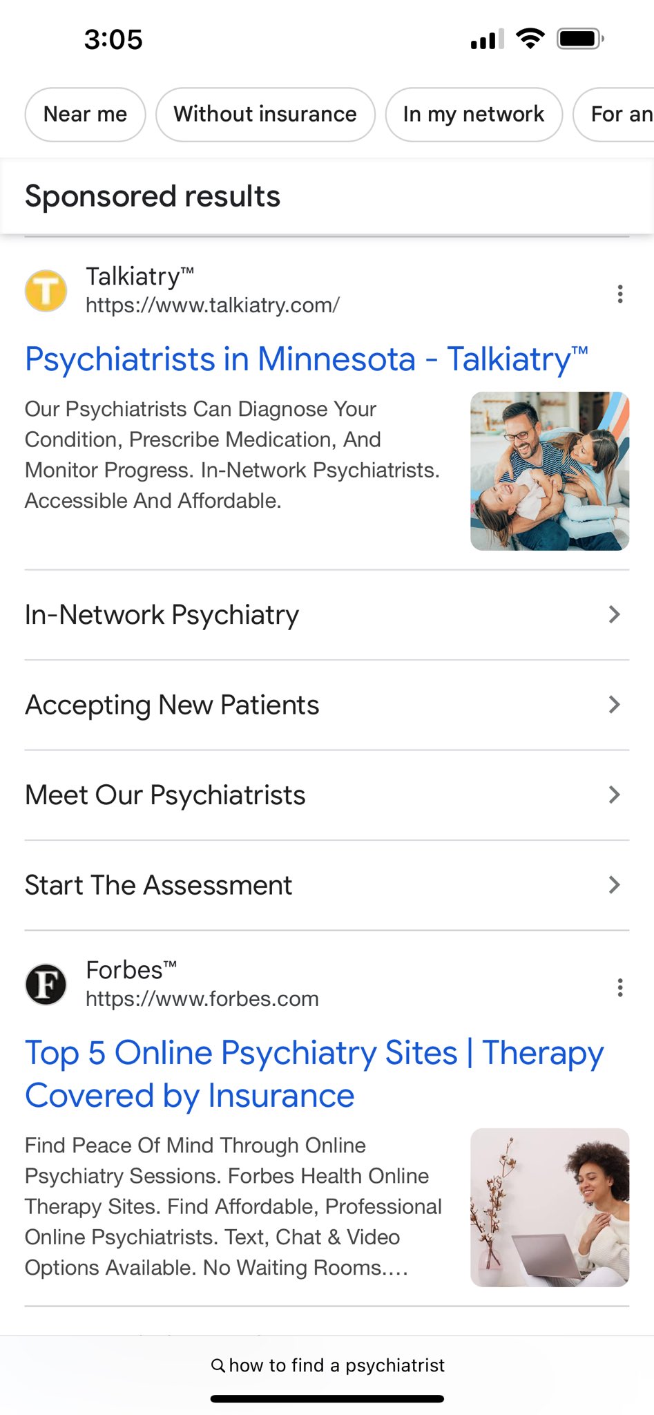 google sponsored results ad grouping