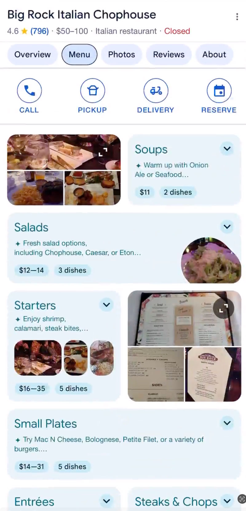 google-local-menu-ai-summaries