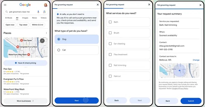 Google AI calls questions