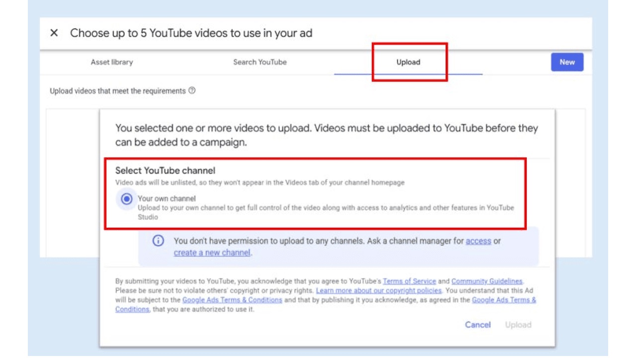 direct video upload pmax